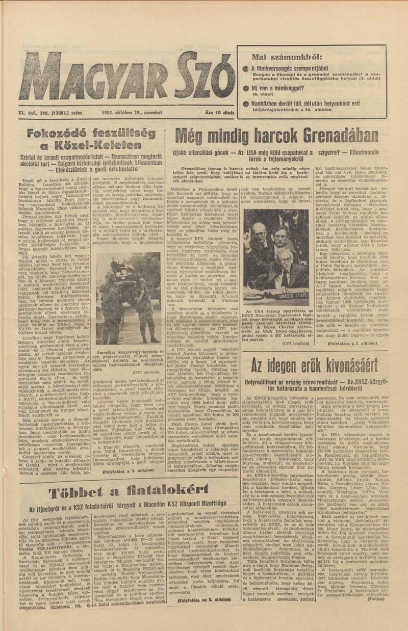 Magyar Szó, 40. évf. 1983. október 29. 298. sz.