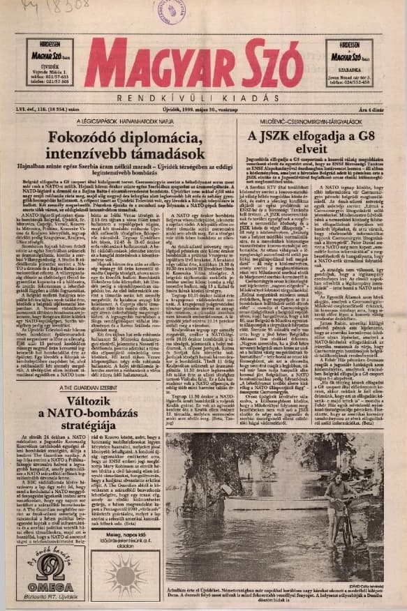 Magyar Szó, 56. évf. 1999. május 30. 116. sz. 1–16. oldal