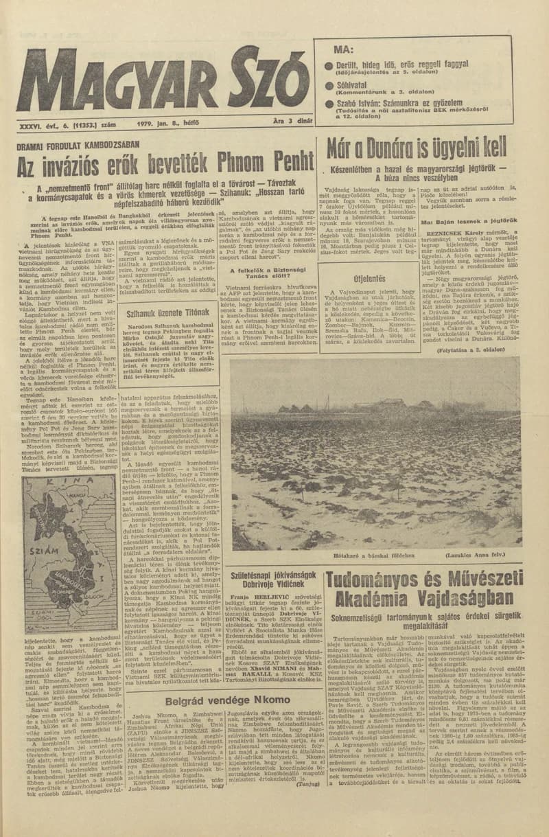 Magyar Szó, 36. évf. 1979. január 8. 6. sz. 1–8. oldal