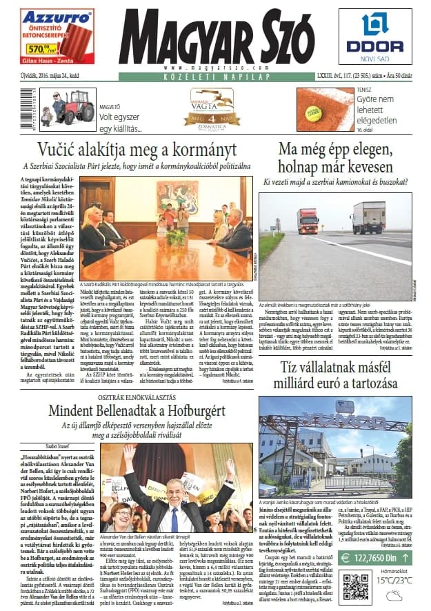 Magyar Szó, 73. évf. 2016. május 24. 117. sz. 1–20. oldal