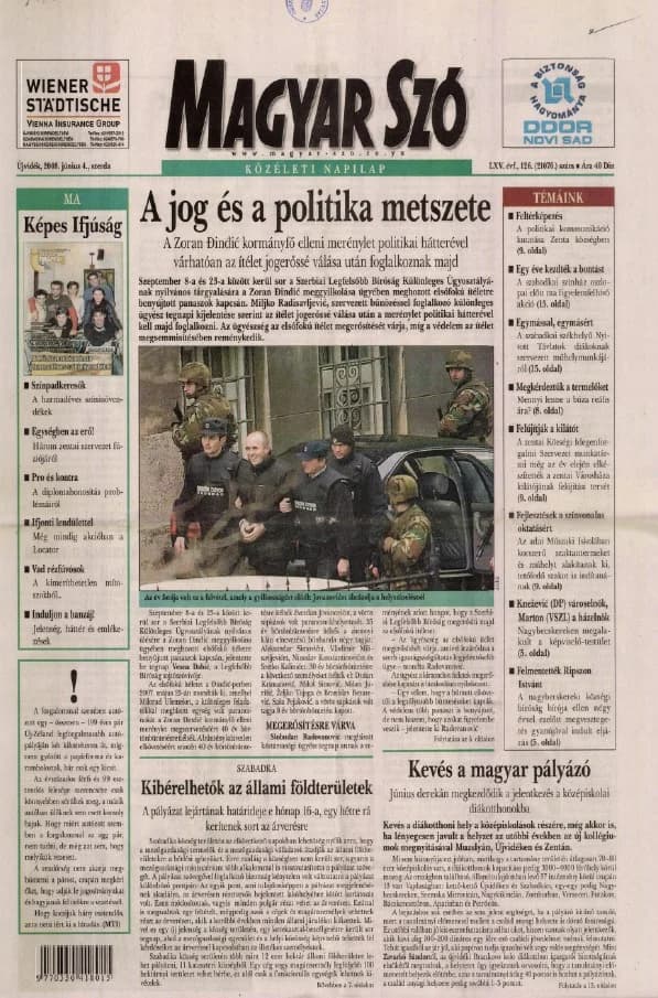 Magyar Szó, 65. évf. 2008. június 4. 126. sz. 1–20. oldal