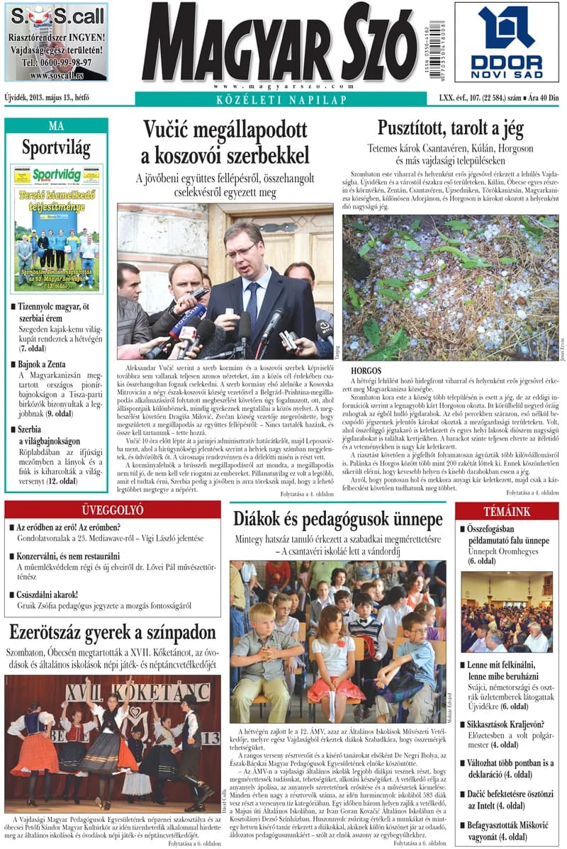 Magyar Szó, 70. évf. 2013. május 13. 107. sz. 1–16. oldal