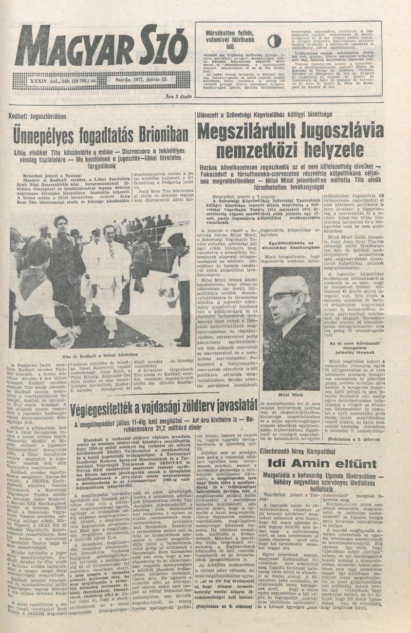 Magyar Szó, 34. évf. 1977. június 22. 169. sz.