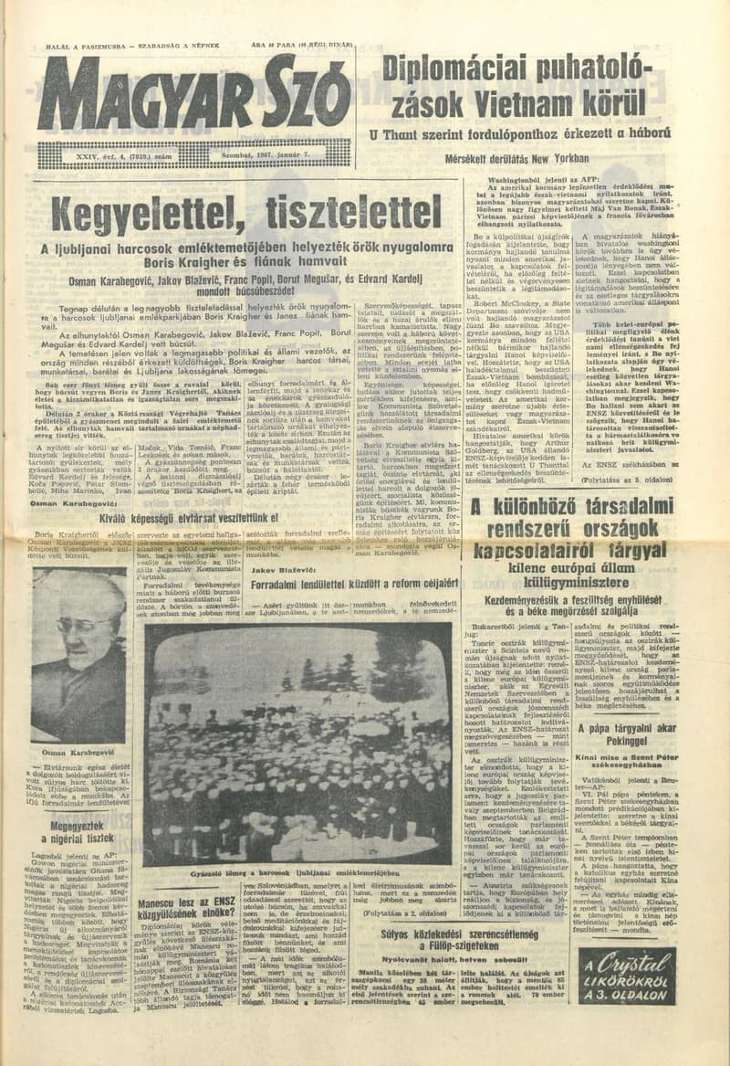 Magyar Szó, 24. évf. 1967. január 7. 4. sz. 1–12. oldal