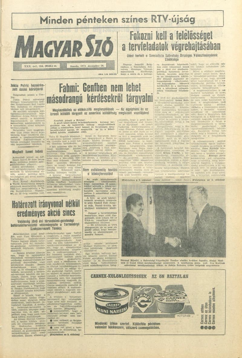Magyar Szó, 30. évf. 1973. december 26. 353. sz.