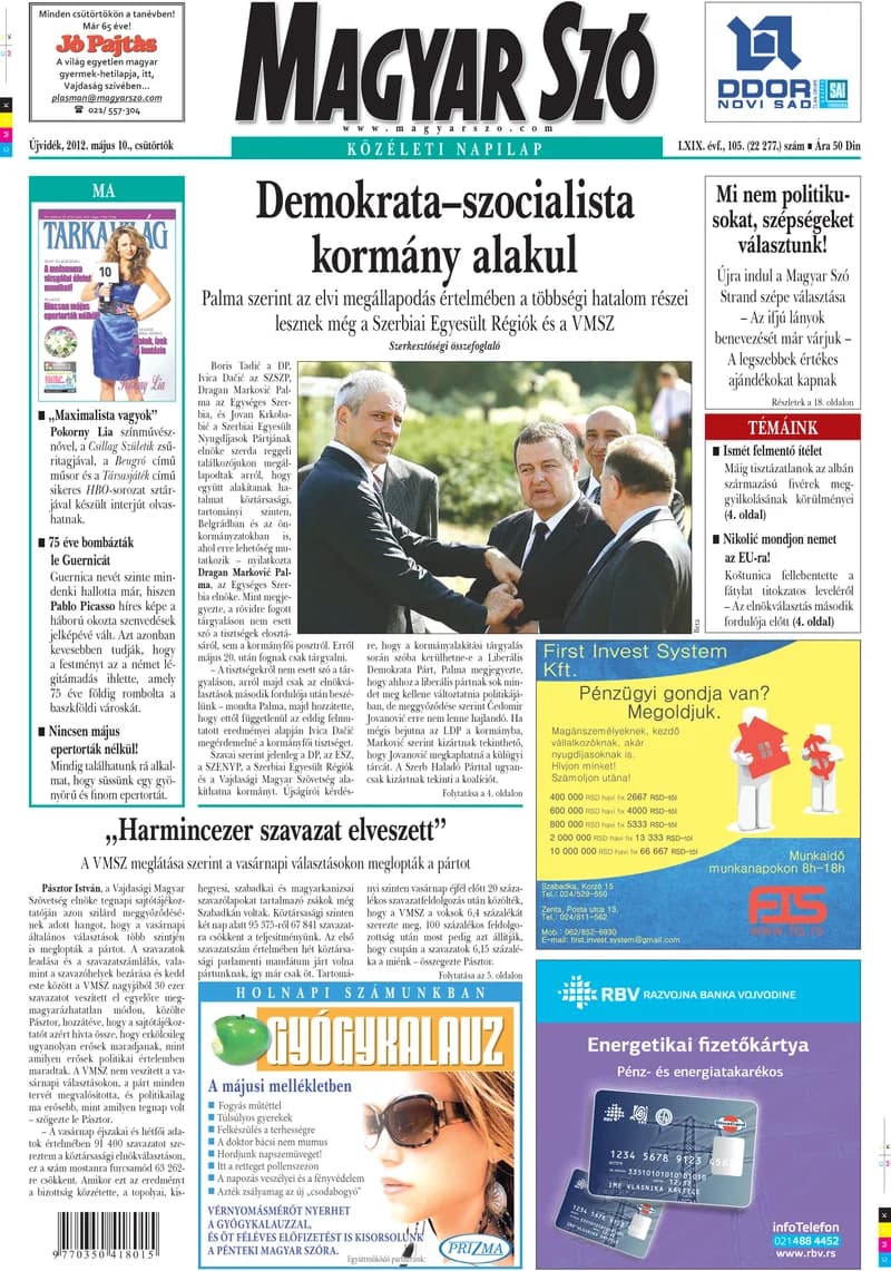 Magyar Szó, 69. évf. 2012. május 10. 105. sz. 1–20. oldal