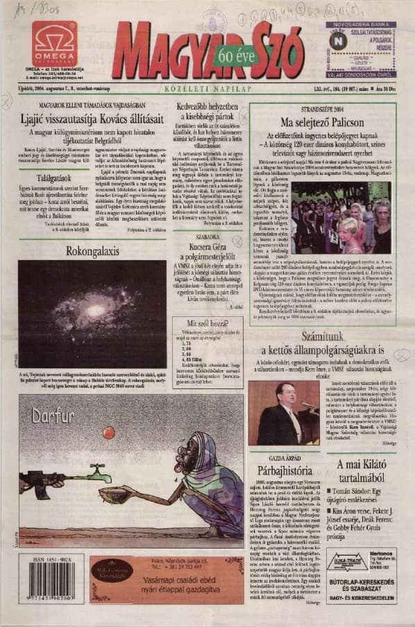 Magyar Szó, 61. évf. 2004. augusztus 7. – 8. 184. sz. 1–12. oldal