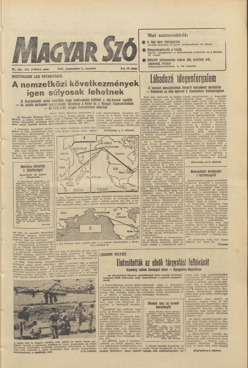 Magyar Szó, 40. évf. 1983. szeptember 3. 242. sz.