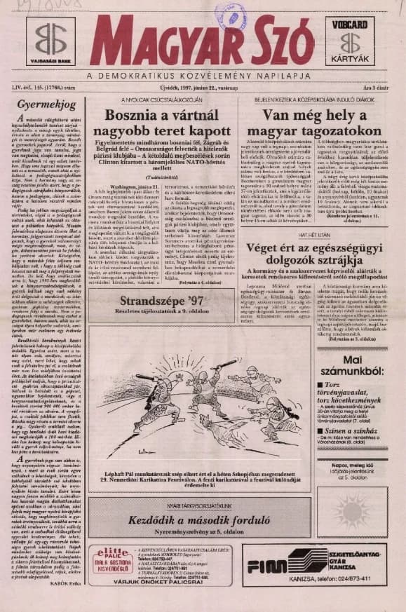 Magyar Szó, 54. évf. 1997. június 22. 145. sz. 1–24. oldal