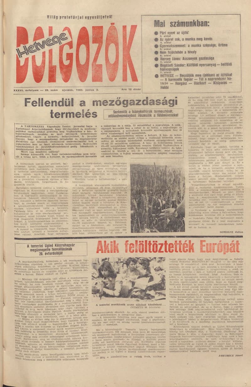 Dolgozók, 37. évf. 1983. július 2. 22. sz.