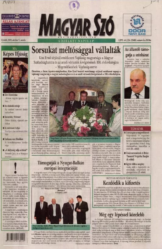 Magyar Szó, 66. évf. 2009. október 7. 234. sz. 1–20. oldal