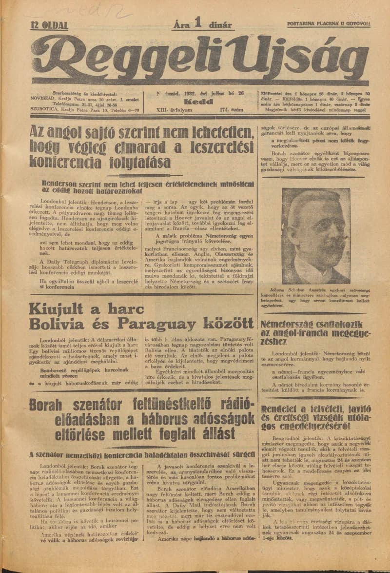 Reggeli Újság, 13. évf. 1932. július 26. 174. sz.