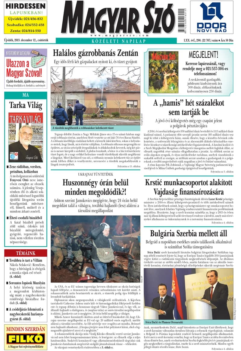 Magyar Szó, 70. évf. 2013. december 12. 290. sz. 1–20. oldal