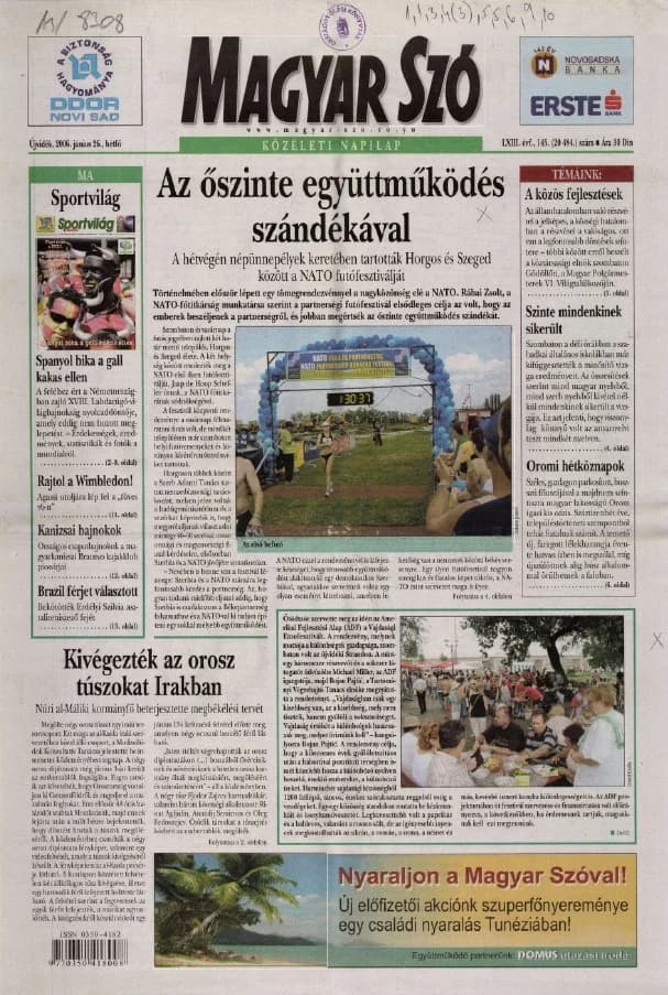 Magyar Szó, 63. évf. 2006. június 26. 145. sz. 1–12. oldal