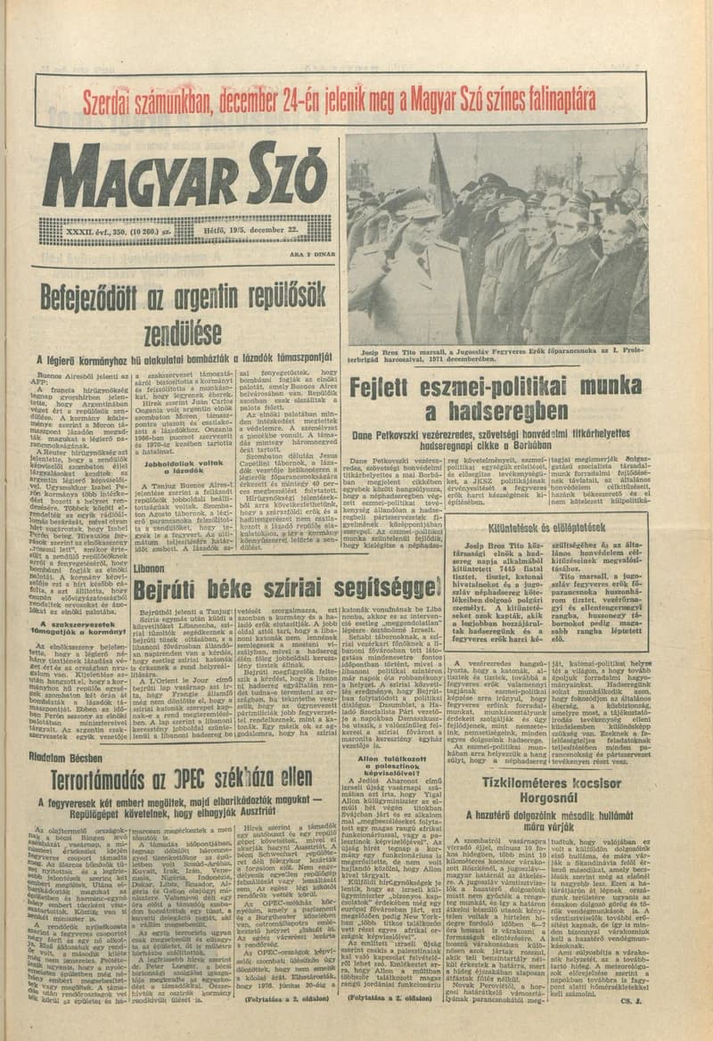 Magyar Szó, 32. évf. 1975. december 22. 350. sz.