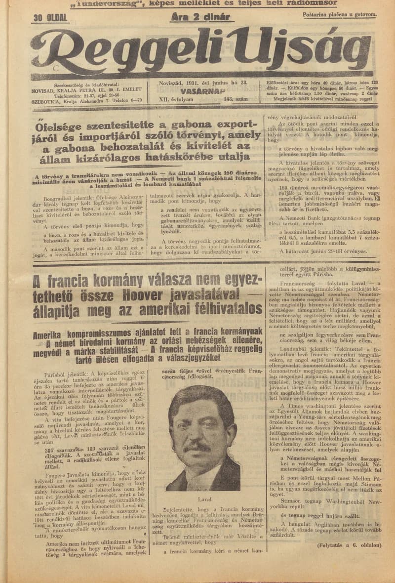 Reggeli Újság, 12. évf. 1931. június 28. 148. sz.