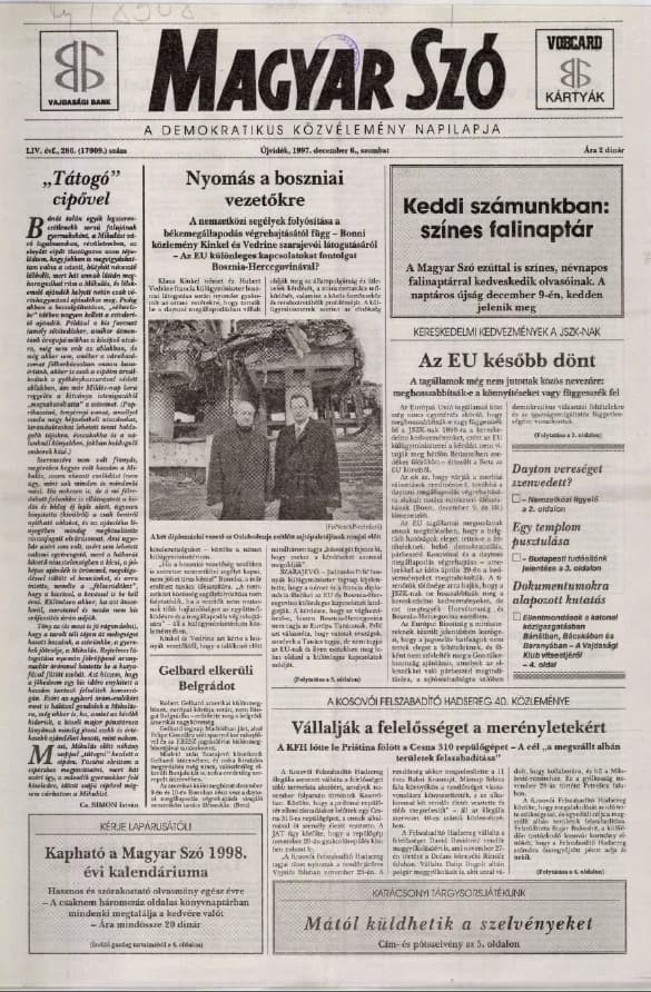 Magyar Szó, 54. évf. 1997. december 6. 286. sz. 1–16. oldal