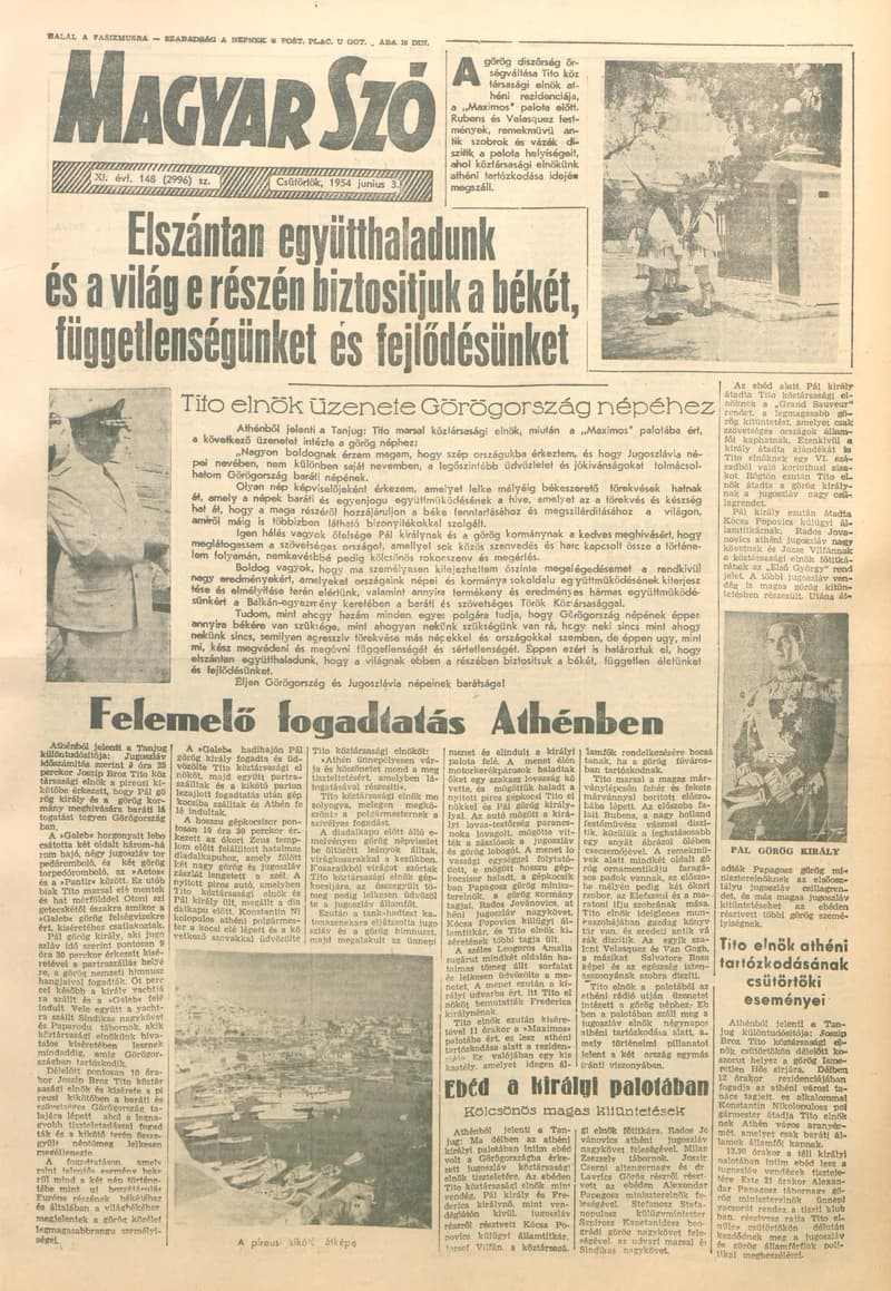 Magyar Szó, 11. évf. 1954. június 3. 148. sz. 1–8. oldal