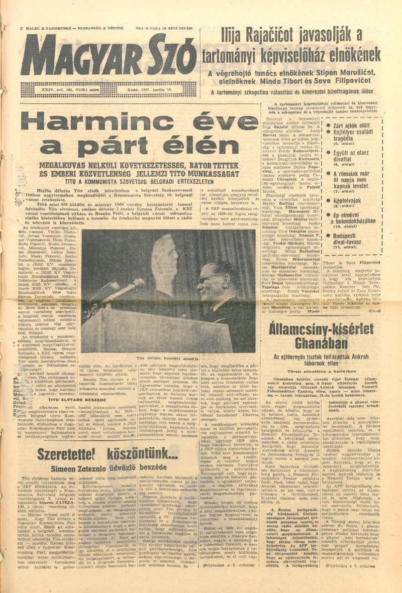 Magyar Szó, 24. évf. 1967. április 18. 105. sz. 1–16. oldal