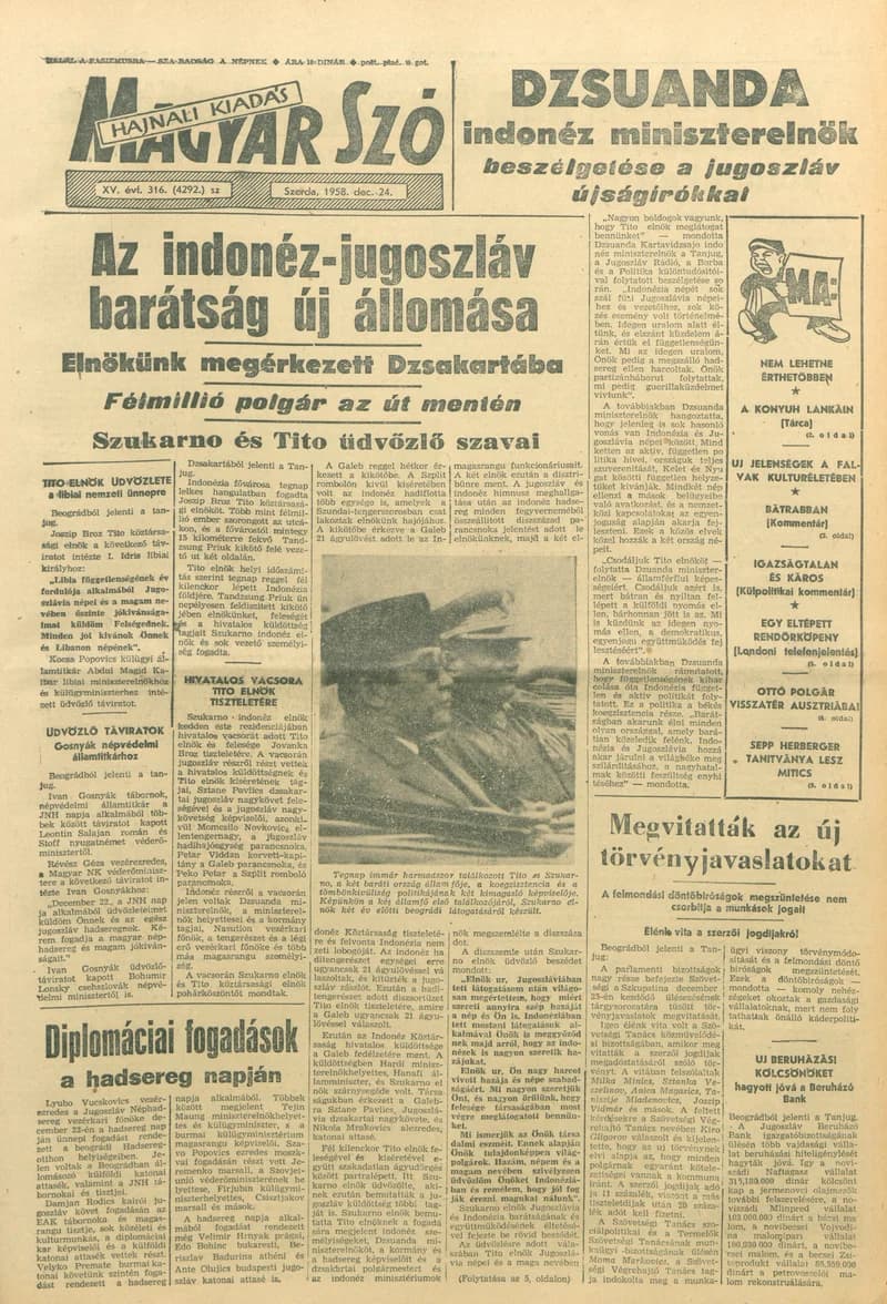 Magyar Szó, 15. évf. 1958. december 24. 316. sz. 1–18. oldal