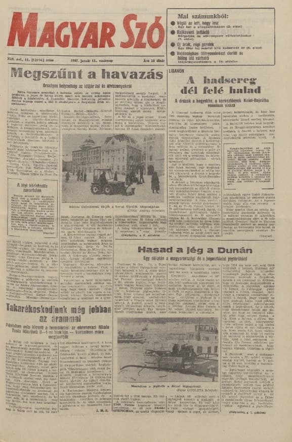 Magyar Szó, 42. évf. 1985. január 13. 11. sz. 1–28. oldal