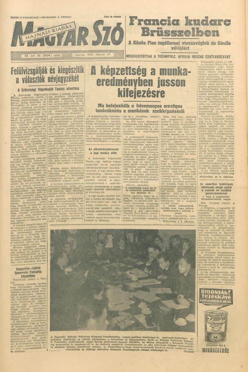 Magyar Szó, 20. évf. 1963. február 27. 56. sz. 1–14. oldal