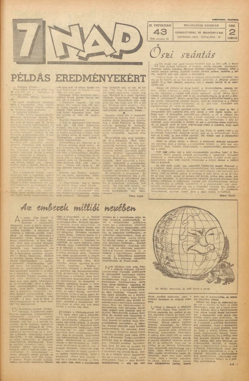 7 Nap, 3. évf. 1948. október 20. 43. sz. 1–4. oldal
