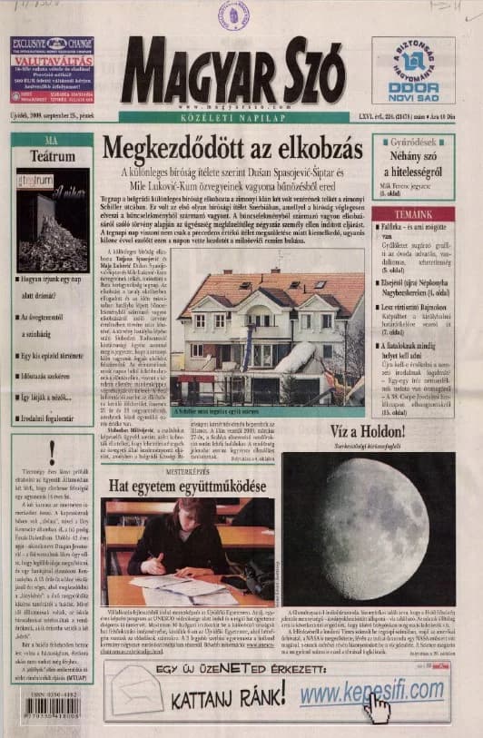 Magyar Szó, 66. évf. 2009. szeptember 25. 224. sz. 1–20. oldal