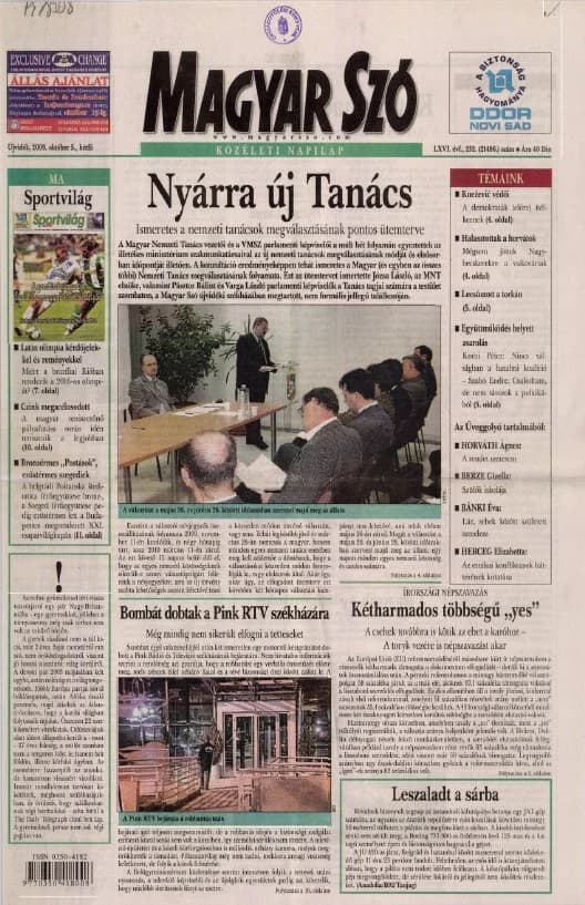Magyar Szó, 66. évf. 2009. október 5. 232. sz. 1–16. oldal