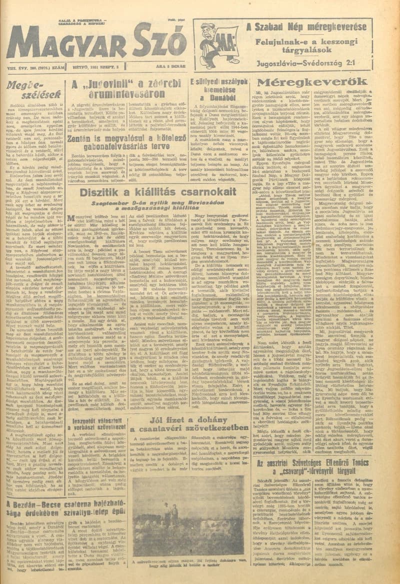 Magyar Szó, 8. évf. 1951. szeptember 3. 209. sz. 1–4. oldal