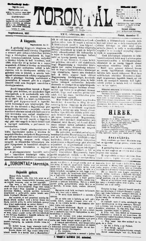 Torontál, 26. évf. 1897. december 17. 288. sz.