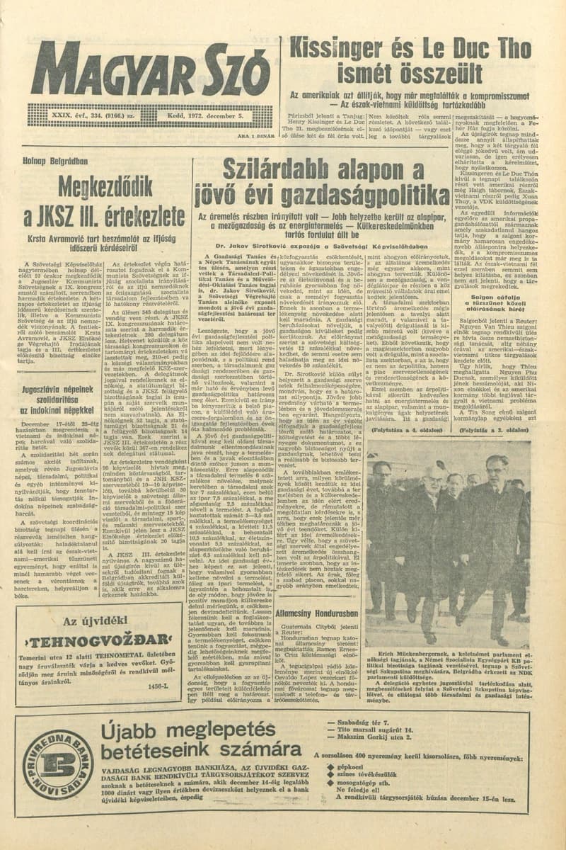 Magyar Szó, 29. évf. 1972. december 5. 334. sz. 1–20. oldal