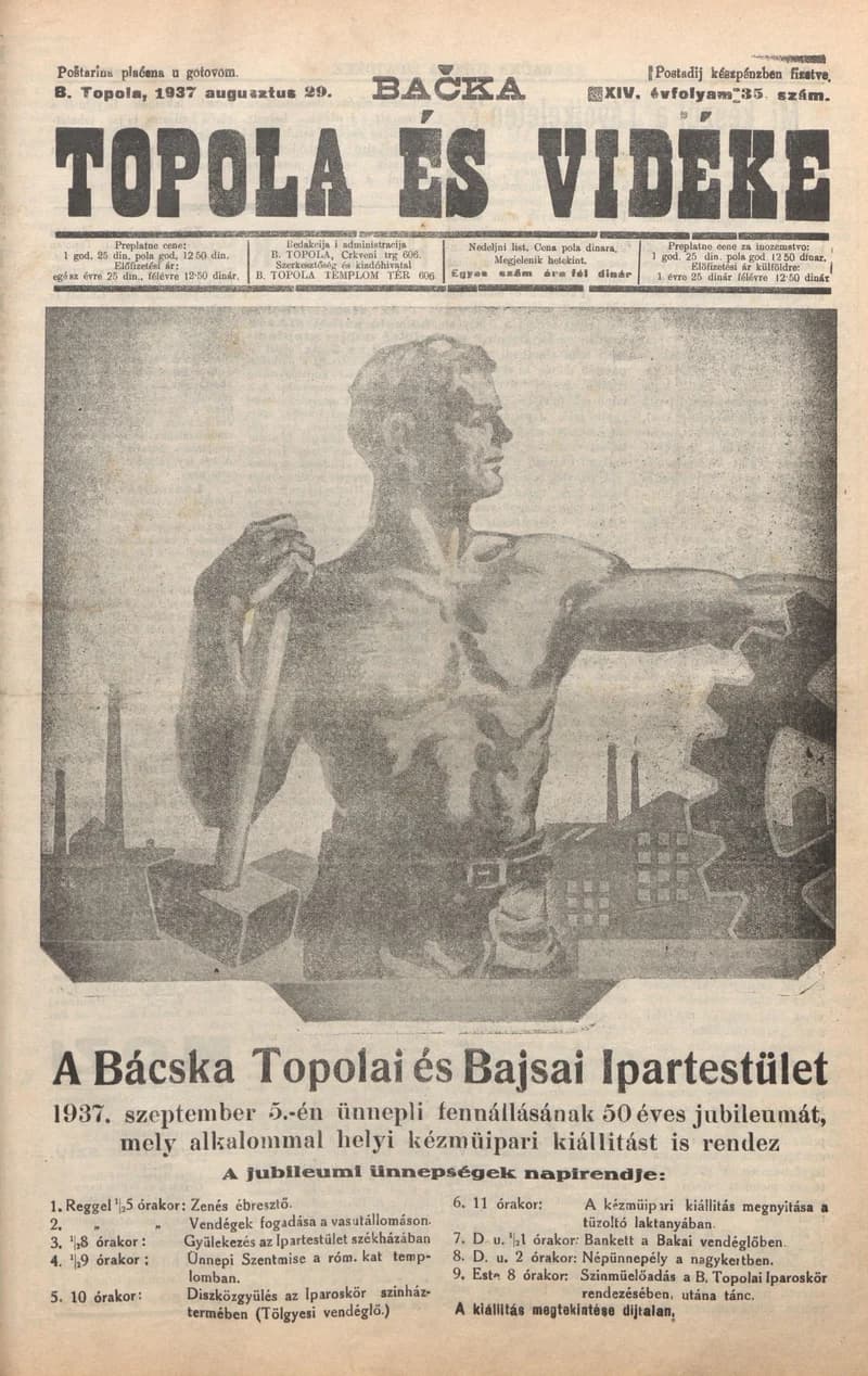 Bačka Topola és Vidéke, 14. évf. 1937. augusztus 29. 35. sz.