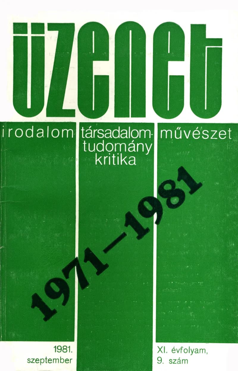Üzenet, 11. évf. 1981. szeptember. 9. sz.