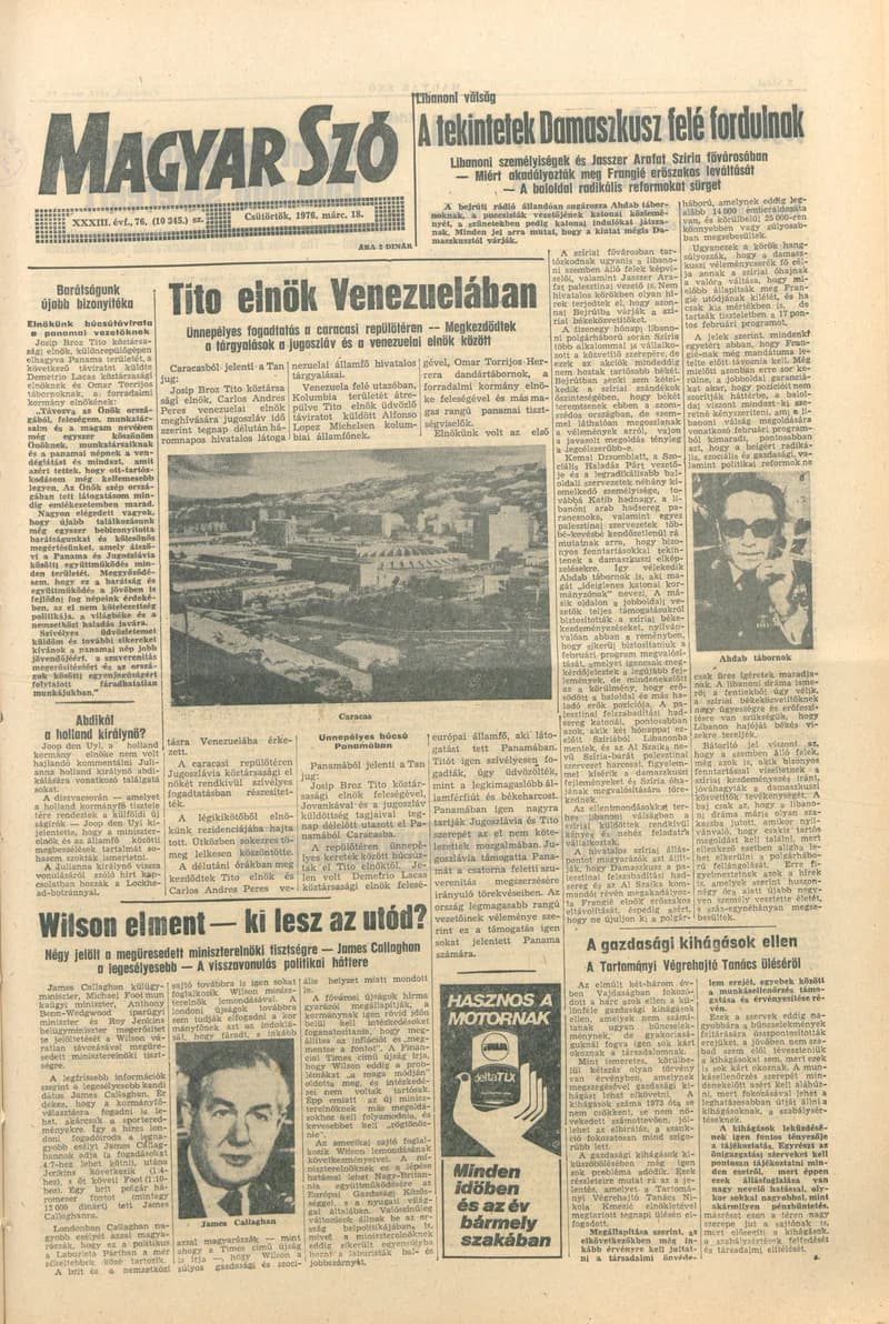 Magyar Szó, 33. évf. 1976. március 18. 76. sz. 1–20. oldal