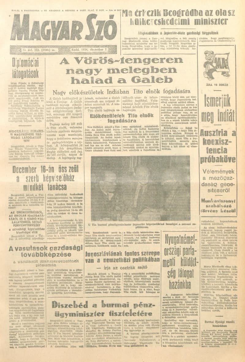 Magyar Szó, 11. évf. 1954. december 7. 332. sz. 1–8. oldal