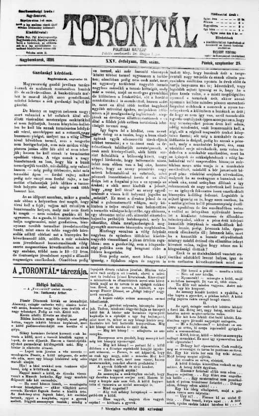 Torontál, 25. évf. 1896. szeptember 25. 220. sz.