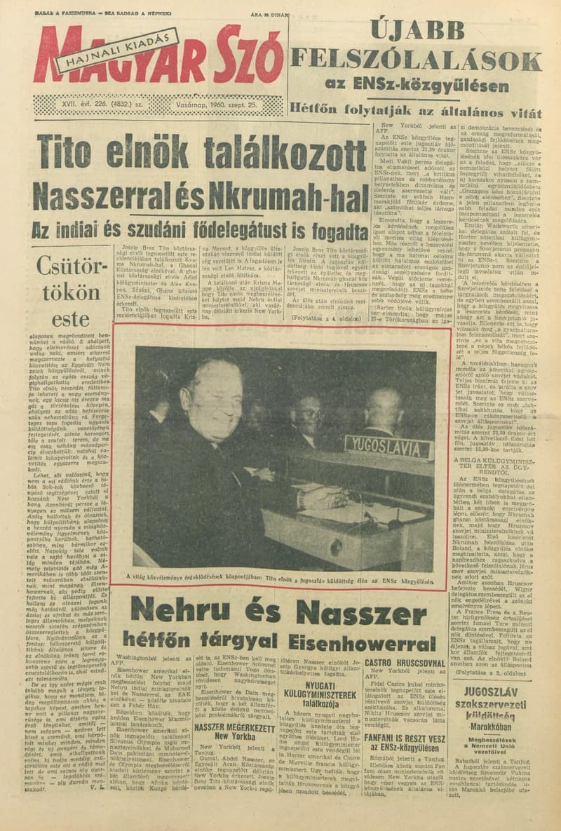 Magyar Szó, 17. évf. 1960. szeptember 25. 226. sz. 1–30. oldal