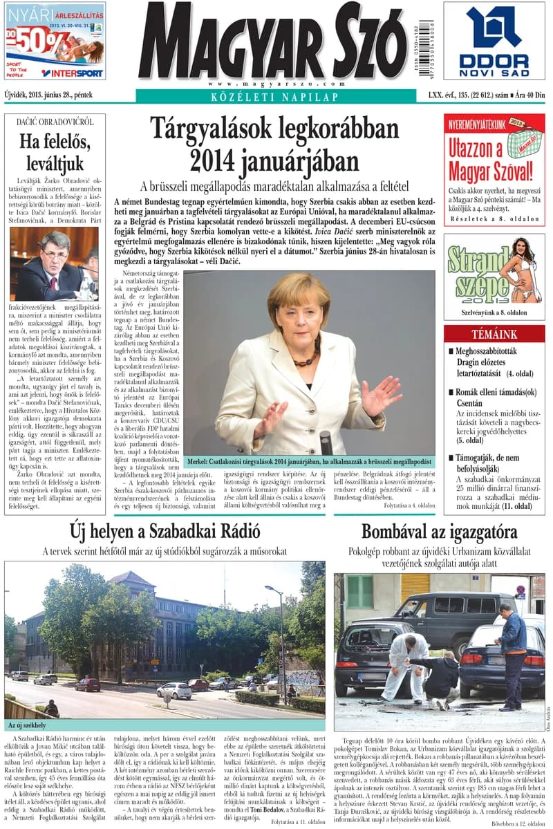 Magyar Szó, 70. évf. 2013. június 28. 135. sz. 1–20. oldal