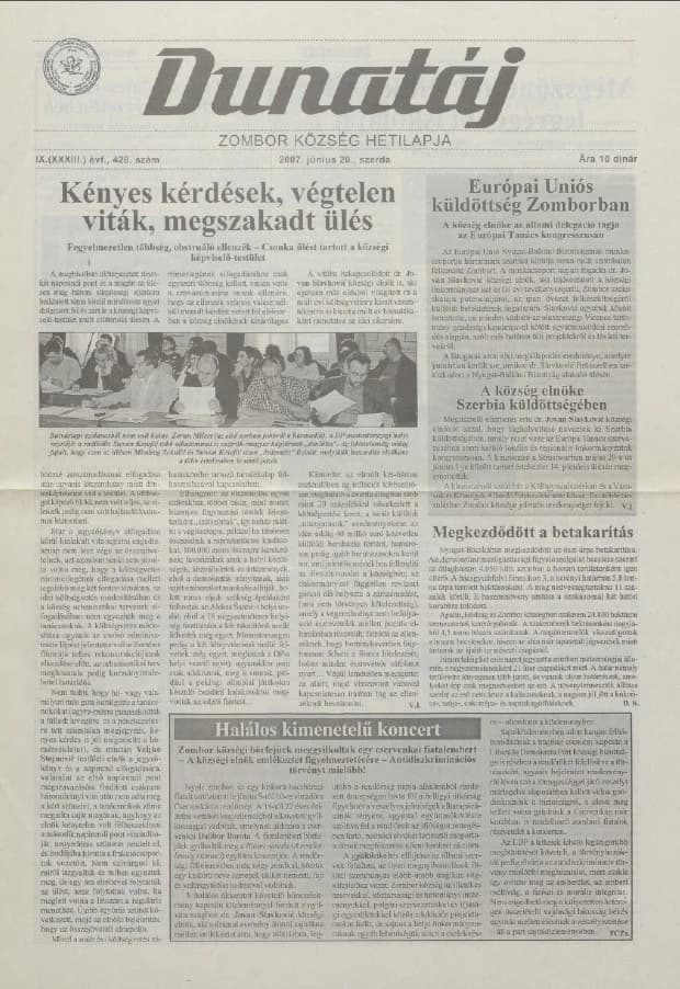 Dunatáj, 9. évf. 2007. június 20. 428. sz.