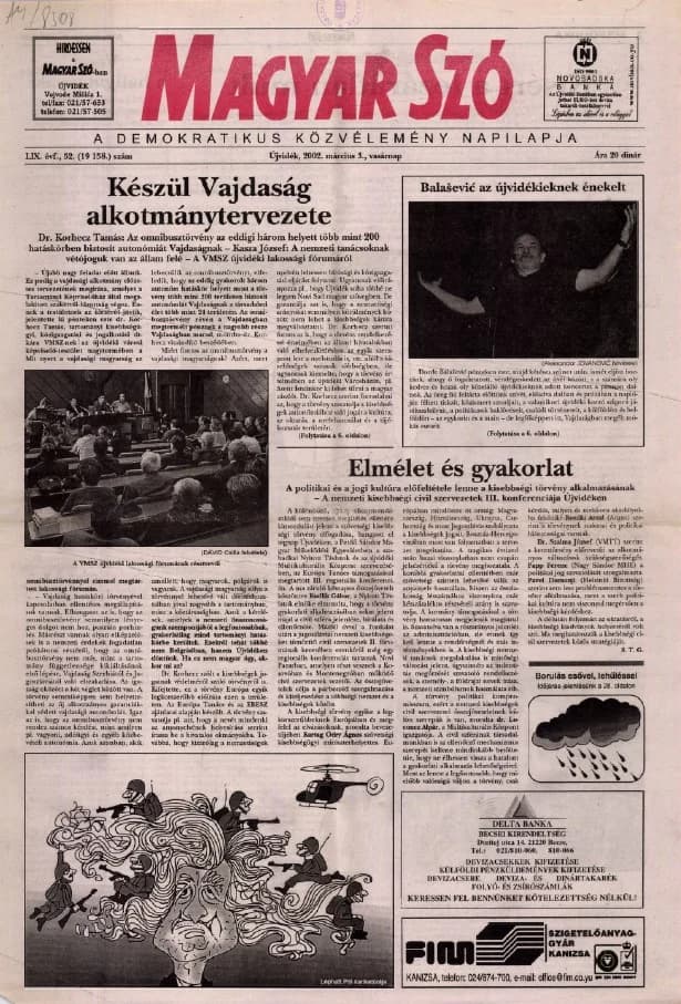 Magyar Szó, 59. évf. 2002. március 3. 52. sz. 1–28. oldal