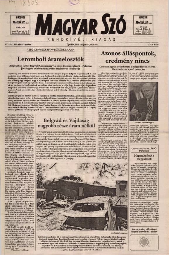 Magyar Szó, 56. évf. 1999. május 29. 115. sz. 1–8. oldal