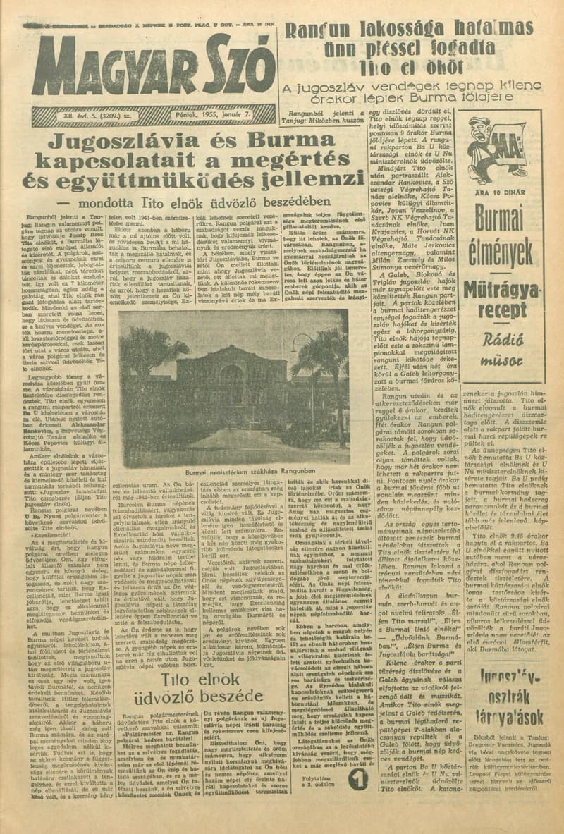 Magyar Szó, 12. évf. 1955. január 7. 5. sz. 1–10. oldal