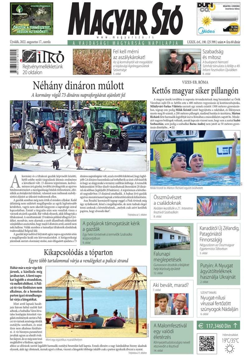 Magyar Szó, 79. évf. 2022. augusztus 17. 190. sz. 1–16. oldal