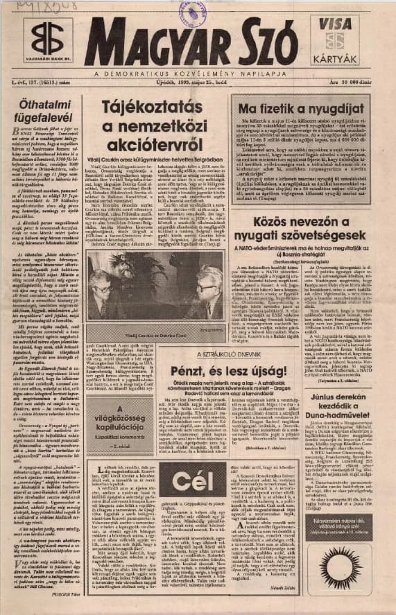 Magyar Szó, 50. évf. 1993. május 25. 138. sz. 1–16. oldal