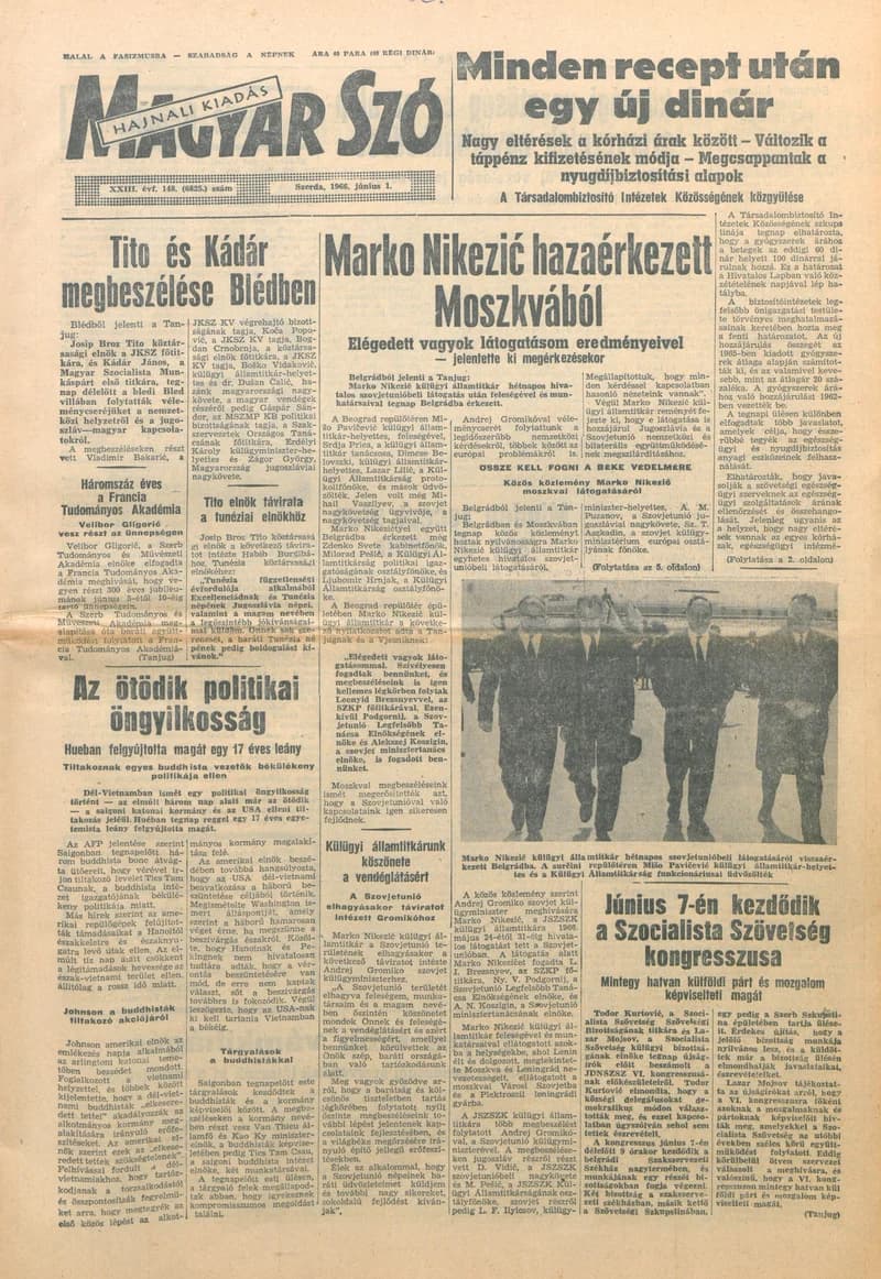 Magyar Szó, 23. évf. 1966. június 1. 148. sz.
