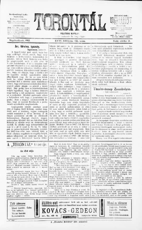 Torontál, 31. évf. 1902. október 21. 241. sz.