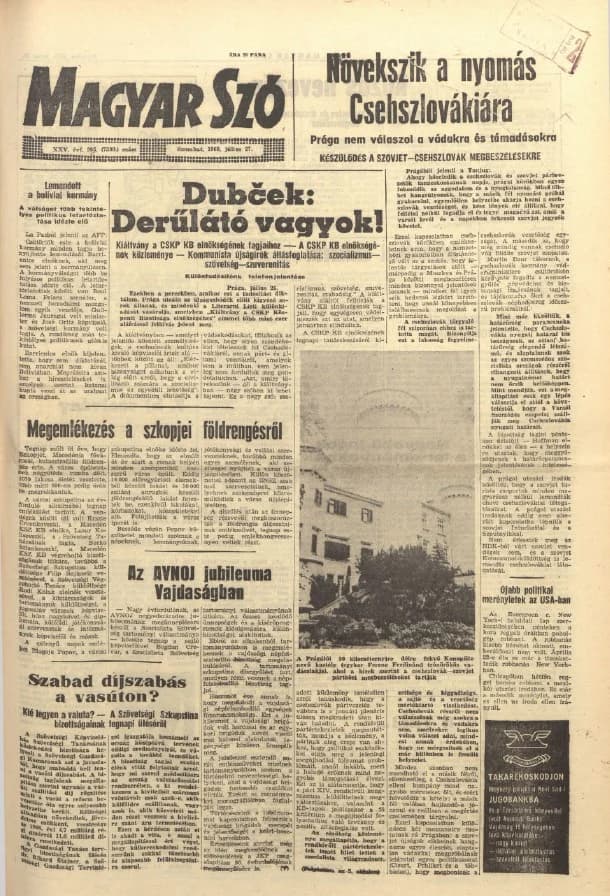 Magyar Szó, 25. évf. 1968. július 27. 205. sz. 1–14. oldal