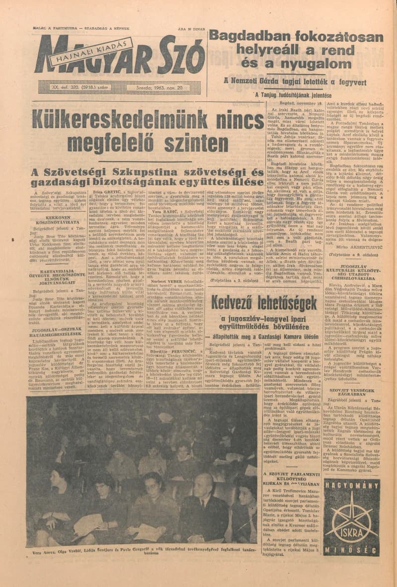 Magyar Szó, 20. évf. 1963. november 20. 320. sz. 1–16. oldal