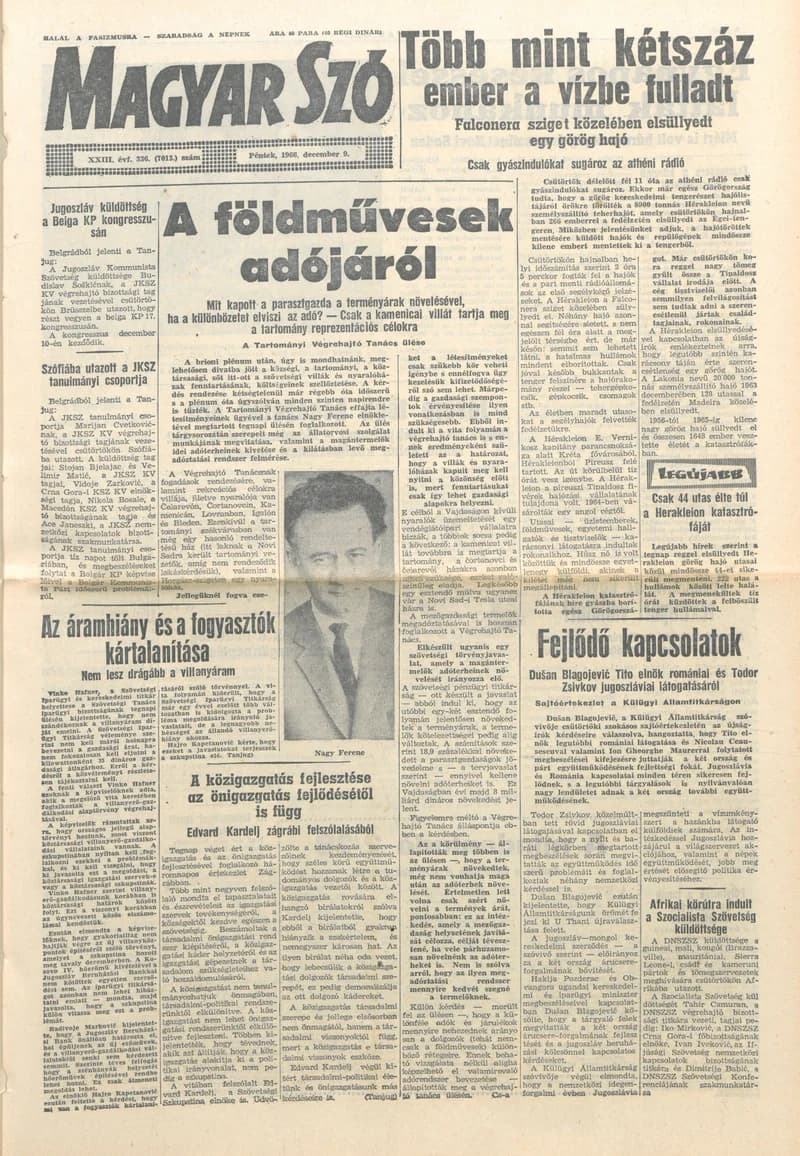 Magyar Szó, 23. évf. 1966. december 9. 336. sz.